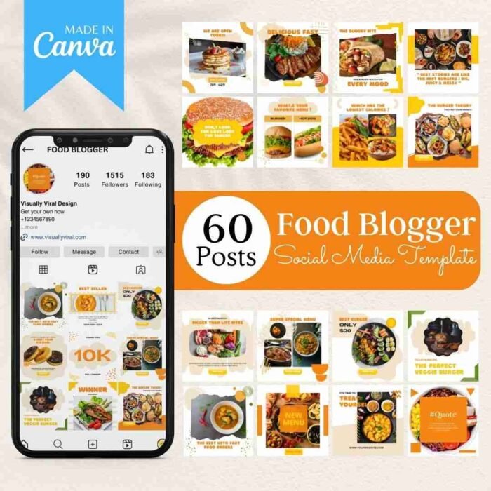 Food Blogger Social Media Templates