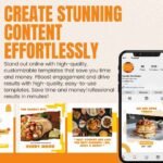 Variety of Food Blogger Social Media Canva Templates on Laptop