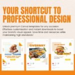 Variety of Food Blogger Social Media Canva Templates on Laptop