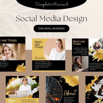 Black Gold Instagram Templates for Beauty Businesses, Bloggers, and Estheticians