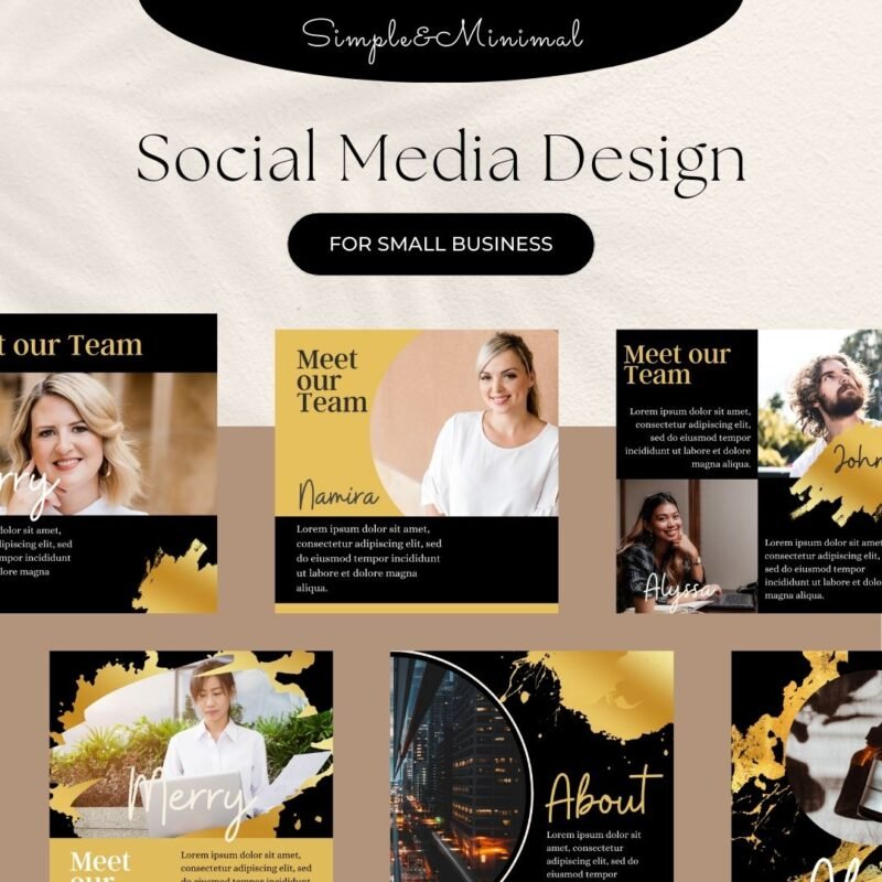 Black Gold Instagram Templates for Beauty Businesses, Bloggers, and Estheticians