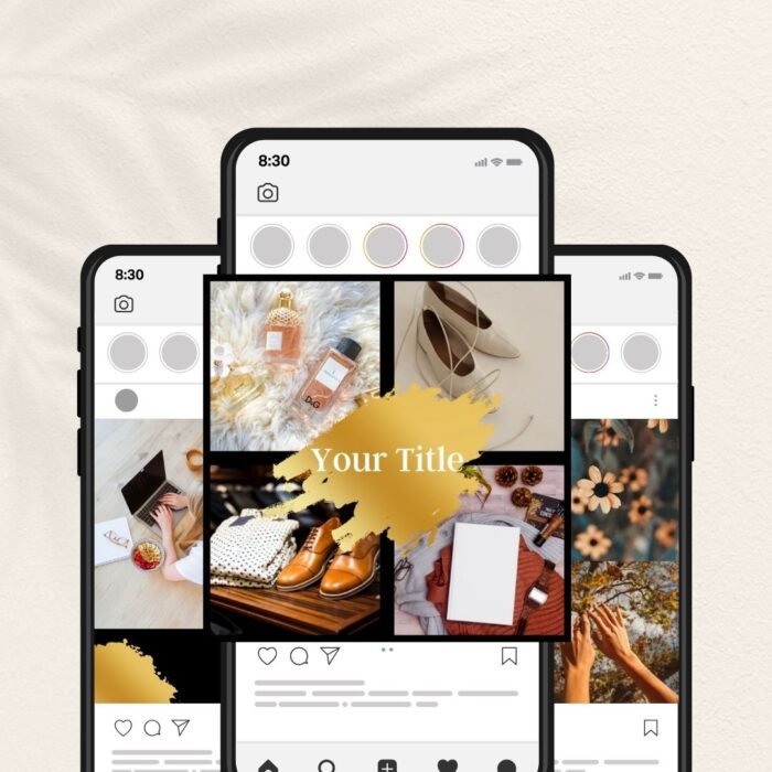 Black Gold Instagram Templates for Beauty Businesses